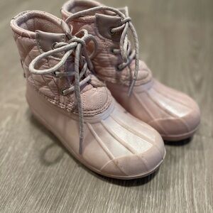 Sperry Light Pink Quilted Kids Boots